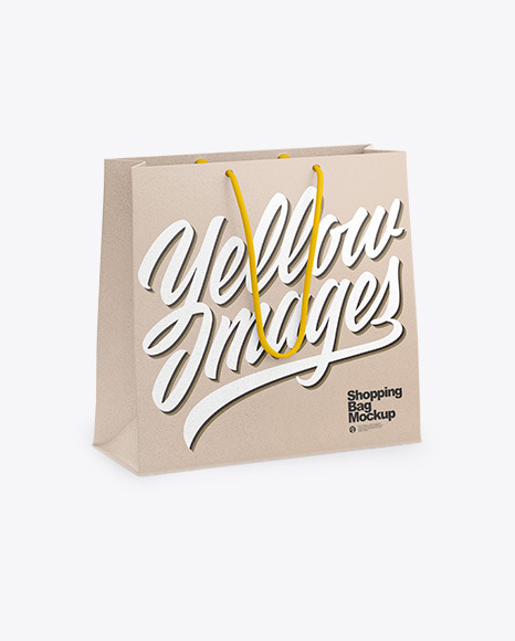 Download Kraft Bag Mockup Half Side View In Bag Sack Mockups On Yellow Images Object Mockups