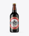 Amber Glass Dark Beer Bottle Mockup