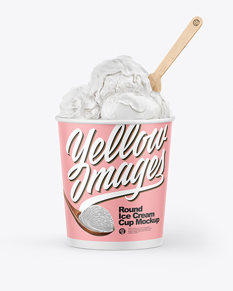 Download Ice Cream Cup Mockup In Cup Bowl Mockups On Yellow Images Object Mockups PSD Mockup Templates