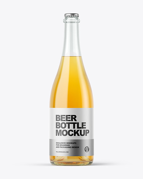 Download Clear Glass Lager Beer Bottle Mockup In Bottle Mockups On Yellow Images Object Mockups PSD Mockup Templates