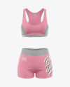 Download Women S Fitness Kit Mockup Front View In Apparel Mockups On Yellow Images Object Mockups