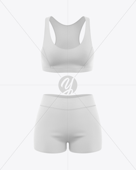 Women S Fitness Kit Mockup Back View In Apparel Mockups On Yellow Images Object Mockups