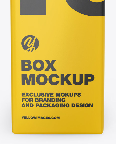 Glossy Paper Box Mockup In Packaging Mockups On Yellow Images Object Mockups