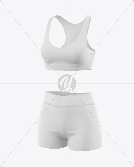 Download Women S Fitness Kit Mockup Back View In Apparel Mockups On Yellow Images Object Mockups