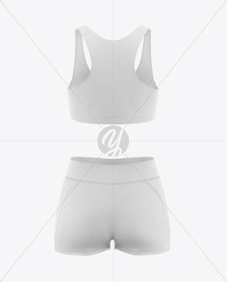 Download Women S Fitness Kit Mockup Back View In Apparel Mockups On Yellow Images Object Mockups