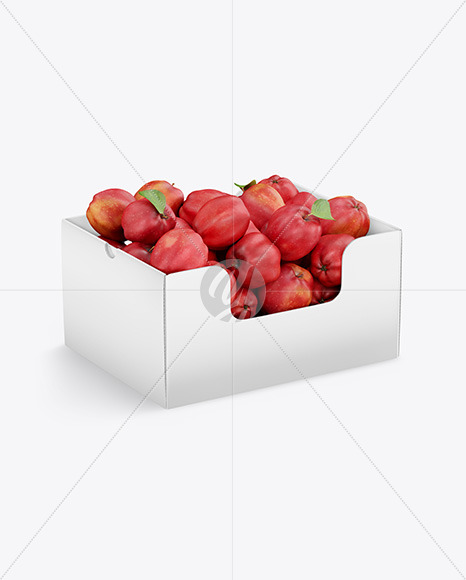 Download Box With Red Apples In Box Mockups On Yellow Images Object Mockups