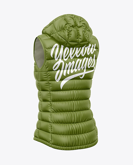 Download 16+ Matte Womens Down Vest Whood Mockup Back Half Side ...