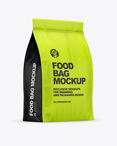 Matte Food Bag Mockup In Bag Sack Mockups On Yellow Images Object Mockups