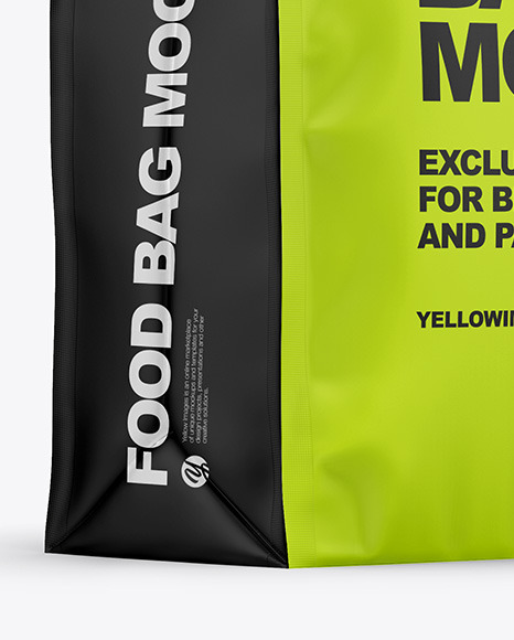 Download Matte Food Bag Mockup In Bag Sack Mockups On Yellow Images Object Mockups Yellowimages Mockups