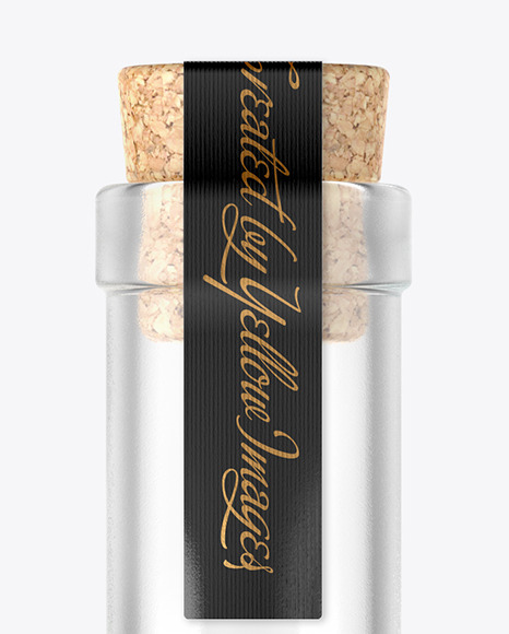 Clear Glass Bottle with Alcohol Drink Mockup PSD #1