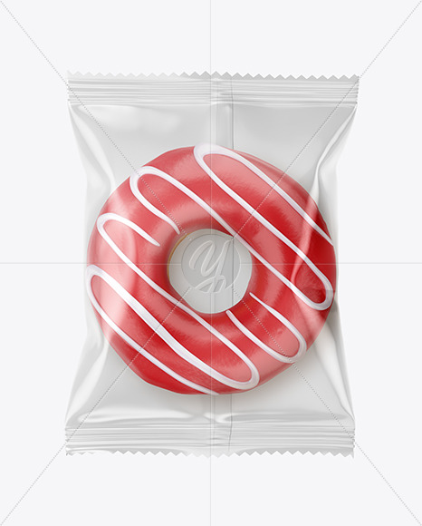 Download Plastic Bag With White Chocolate Glazed Donut With Sprinkles Mockup In Bag Sack Mockups On Yellow Images Object Mockups PSD Mockup Templates