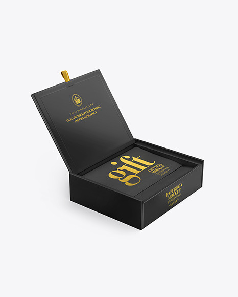 Download Opened Glossy Box Mockup In Box Mockups On Yellow Images Object Mockups