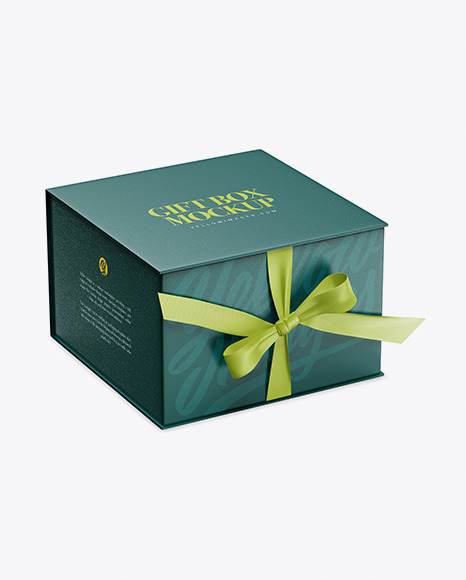 Download Gift Box Mockup Half Side View In Box Mockups On Yellow Images Object Mockups PSD Mockup Templates