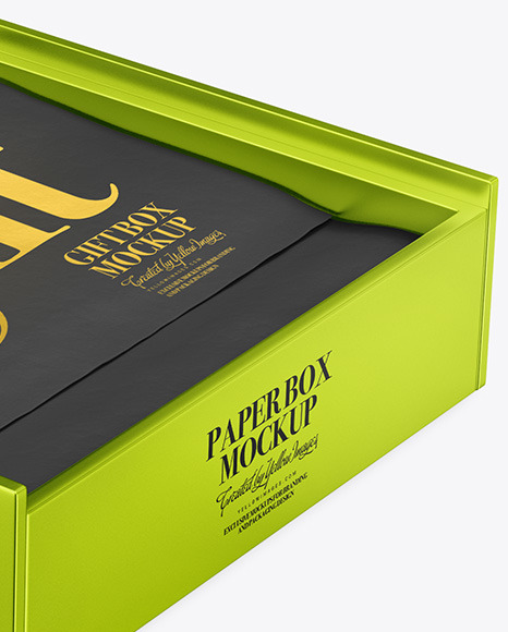 Download Metallized Paper Box Psd Mockup Yellowimages