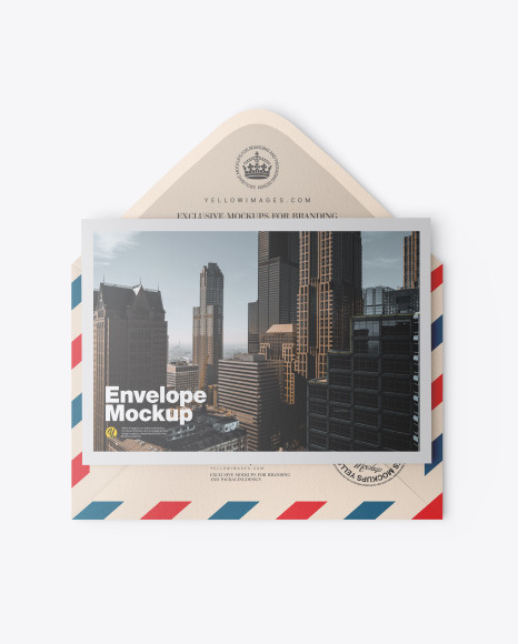 Textured Envelope w  Postcard Mockup PSD #2