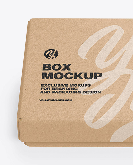 Download Kraft Gift Box Mockup In Box Mockups On Yellow Images Object Mockups