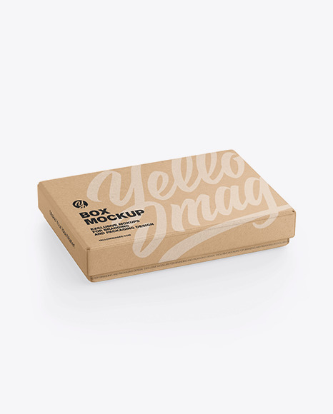 Download Kraft Gift Box Mockup In Box Mockups On Yellow Images Object Mockups