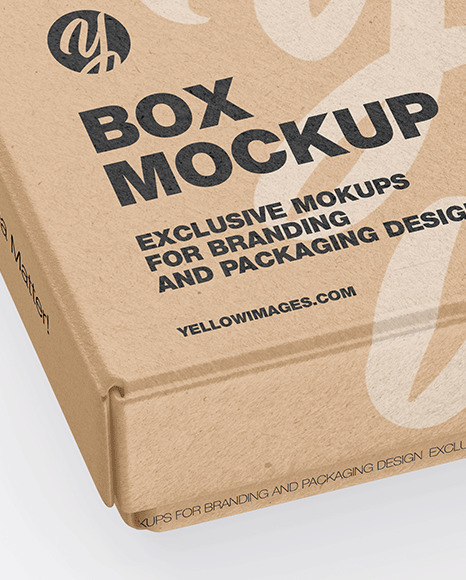 Download Kraft Gift Box Mockup In Box Mockups On Yellow Images Object Mockups