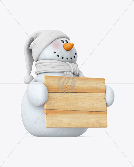 Snowman Mockup In Object Mockups On Yellow Images Object Mockups