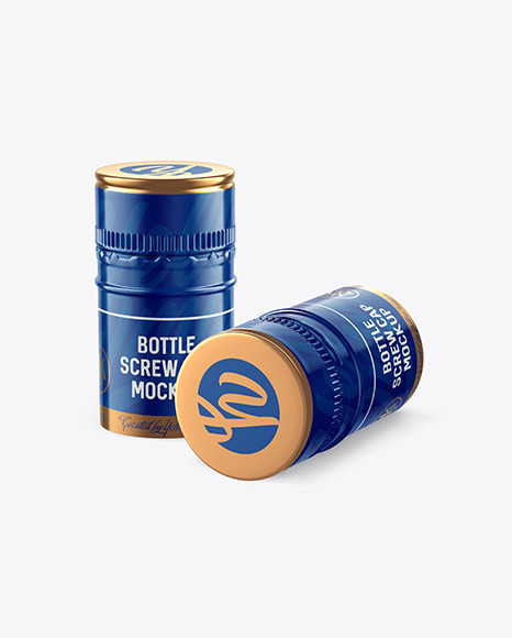 Two Glossy Screw Caps Mockup PSD #2