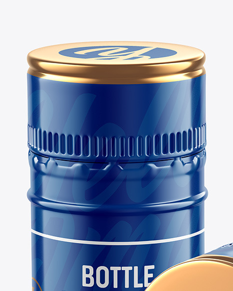 Two Glossy Screw Caps Mockup PSD #1