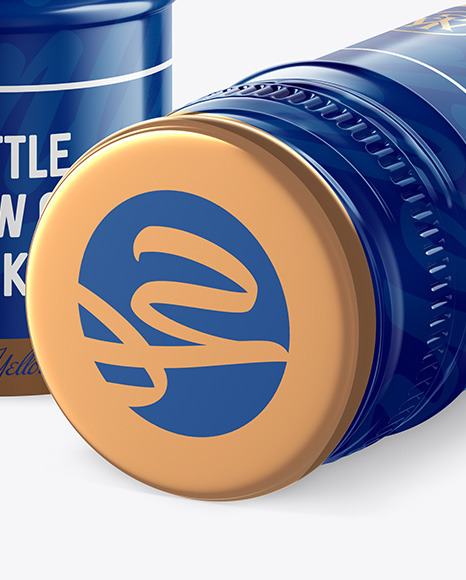 Two Glossy Screw Caps Mockup PSD #6