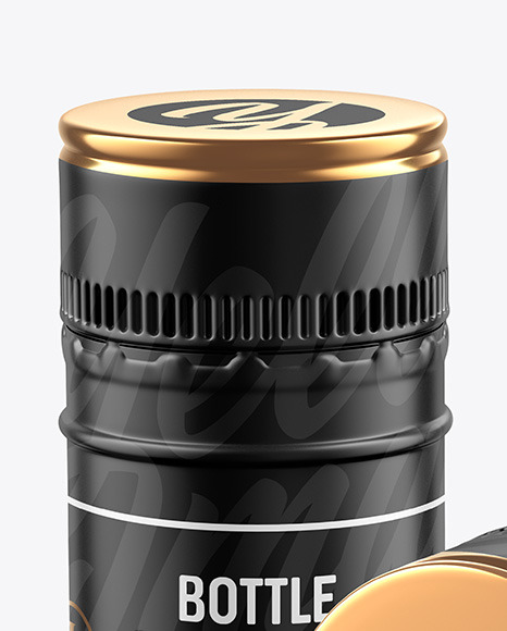 Two Matte Screw Caps Mockup PSD #1