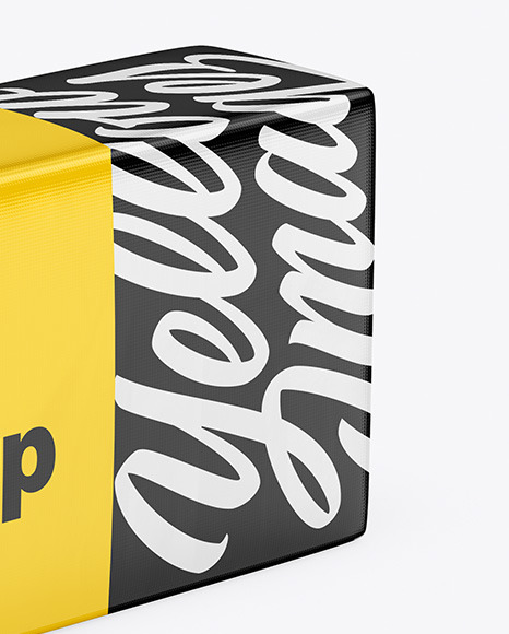 Download Glossy Butter Block Mockup In Packaging Mockups On Yellow Images Object Mockups PSD Mockup Templates