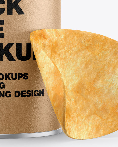 Download Kraft Snack Tube W Chips Transparent Cap Mockup In Tube Mockups On Yellow Images Object Mockups PSD Mockup Templates