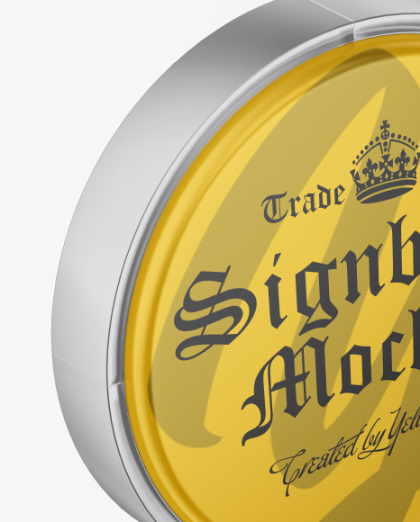 Matte Metallic Round Signboard Mockup PSD #7