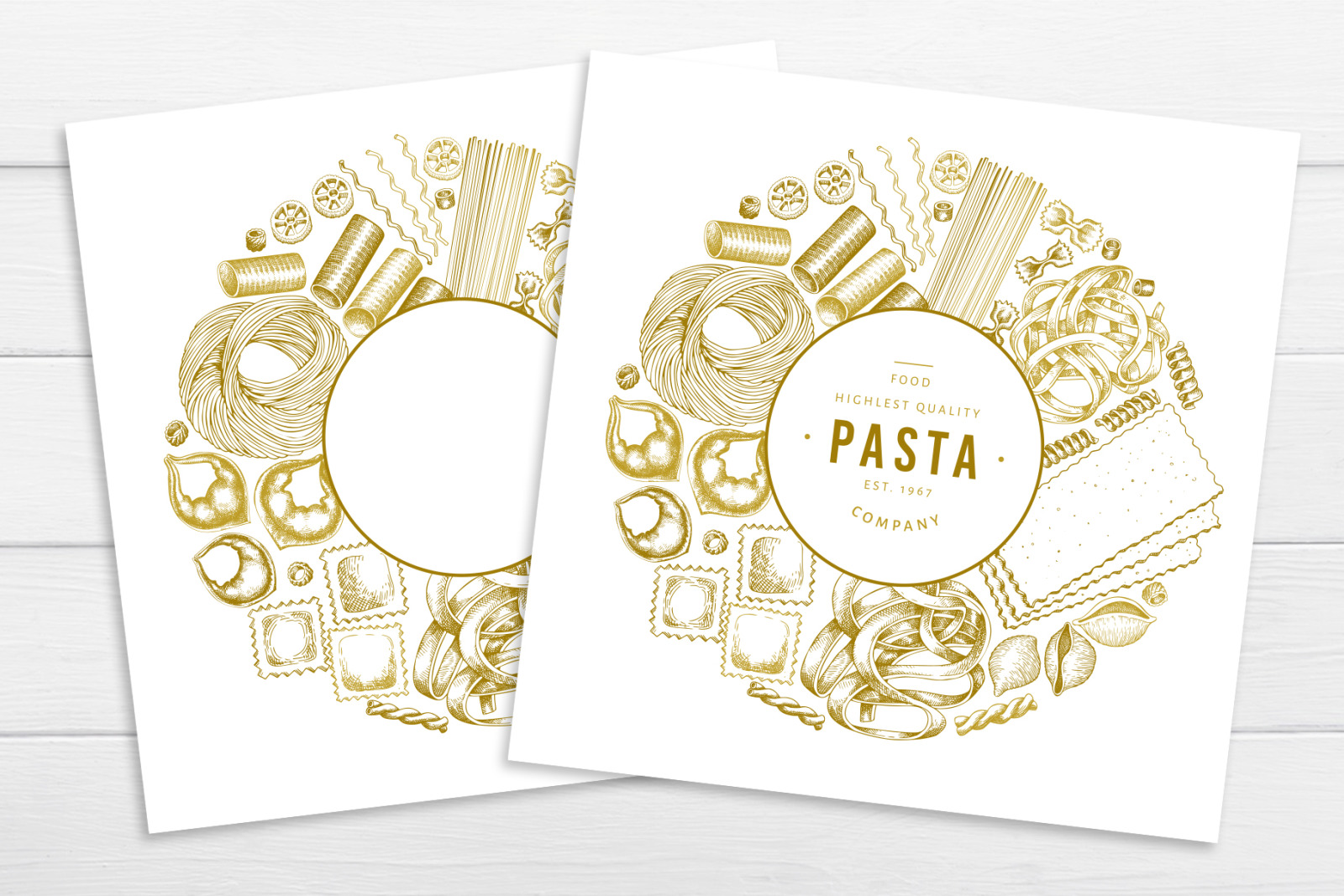 Pasta Vector Collection 2 In Illustrations On Yellow Images Creative Store