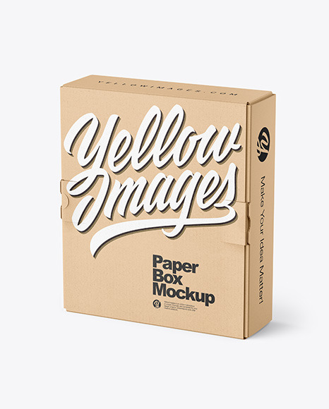 Kraft Paper Box Mockup PSD #2