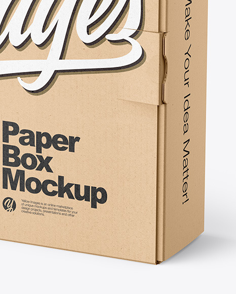 Download Kraft Paper Box Mockup In Box Mockups On Yellow Images Object Mockups