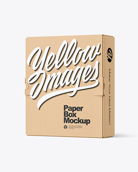 Download Kraft Paper Box Mockup in Box Mockups on Yellow Images ...