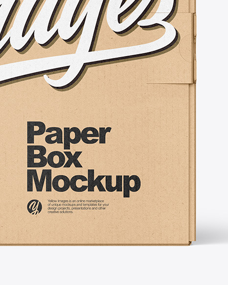 Download Kraft Paper Box Mockup In Box Mockups On Yellow Images Object Mockups