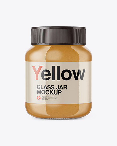 Download Glass Jar With Peanut Butter Mockup Front View In Jar Mockups On Yellow Images Object Mockups Yellowimages Mockups