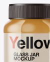 Glass Jar with Peanut Butter Mockup - Front View