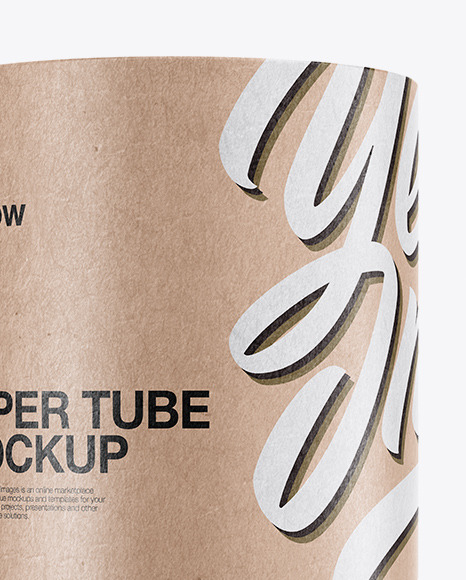 Download Kraft Paper Tube Mockup In Tube Mockups On Yellow Images Object Mockups PSD Mockup Templates