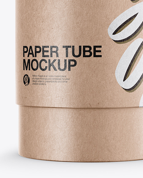 Download Kraft Paper Tube Mockup In Tube Mockups On Yellow Images Object Mockups PSD Mockup Templates