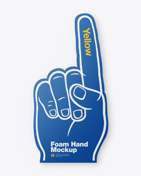 Fabric Sports Fan Foam Hand Mockup In Outdoor Advertising Mockups On Yellow Images Object Mockups