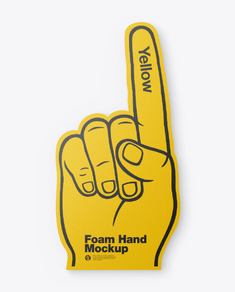 Download Fabric Sports Fan Foam Hand Mockup In Outdoor Advertising Mockups On Yellow Images Object Mockups PSD Mockup Templates