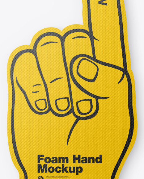 Download Fabric Sports Fan Foam Hand Mockup In Outdoor Advertising Mockups On Yellow Images Object Mockups