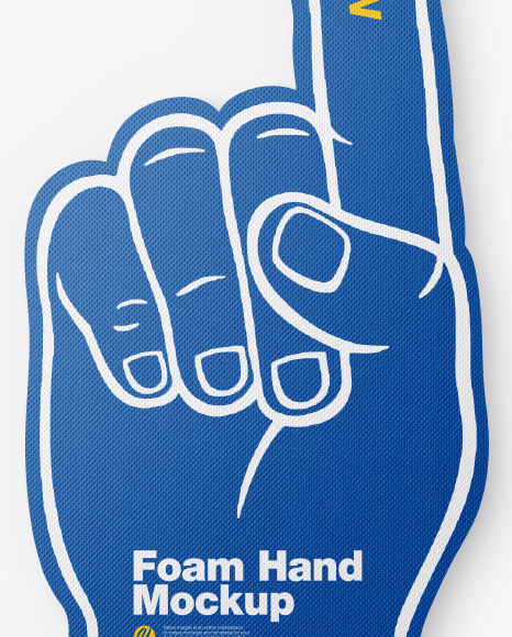 Download Fabric Sports Fan Foam Hand Mockup In Outdoor Advertising Mockups On Yellow Images Object Mockups