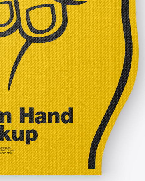 Download Fabric Sports Fan Foam Hand Mockup In Outdoor Advertising Mockups On Yellow Images Object Mockups