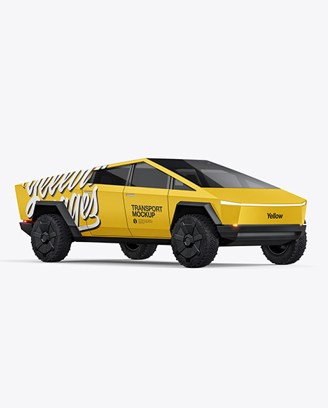 Download Electric Pickup Truck Mockup Half Side View In Vehicle Mockups On Yellow Images Object Mockups Yellowimages Mockups