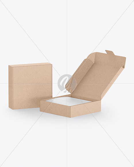 Download Two Kraft Boxes Mockup In Box Mockups On Yellow Images Object Mockups PSD Mockup Templates