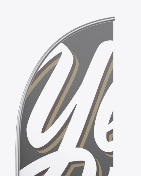 Glossy Convex Flag Mockup PSD #1