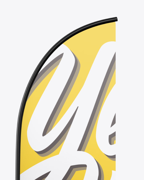 Glossy Convex Flag Mockup PSD #7