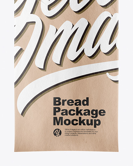 Download Kraft Bag With Bread Mockup In Packaging Mockups On Yellow Images Object Mockups