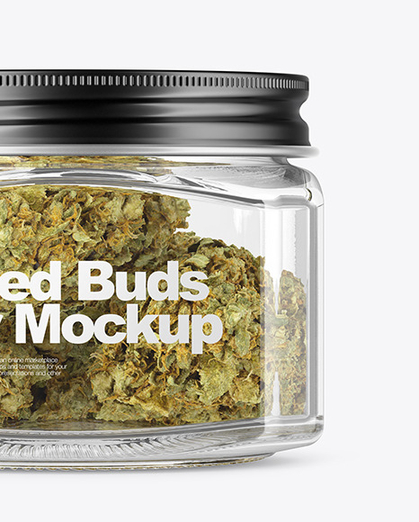 Download Square Glass Jar With Weed Buds Mockup In Jar Mockups On Yellow Images Object Mockups PSD Mockup Templates